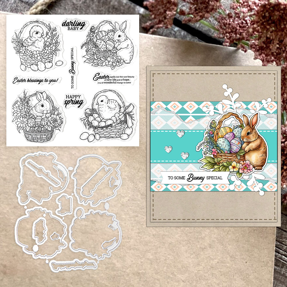 Easter Bunny Eggs Dies & Stamps Set