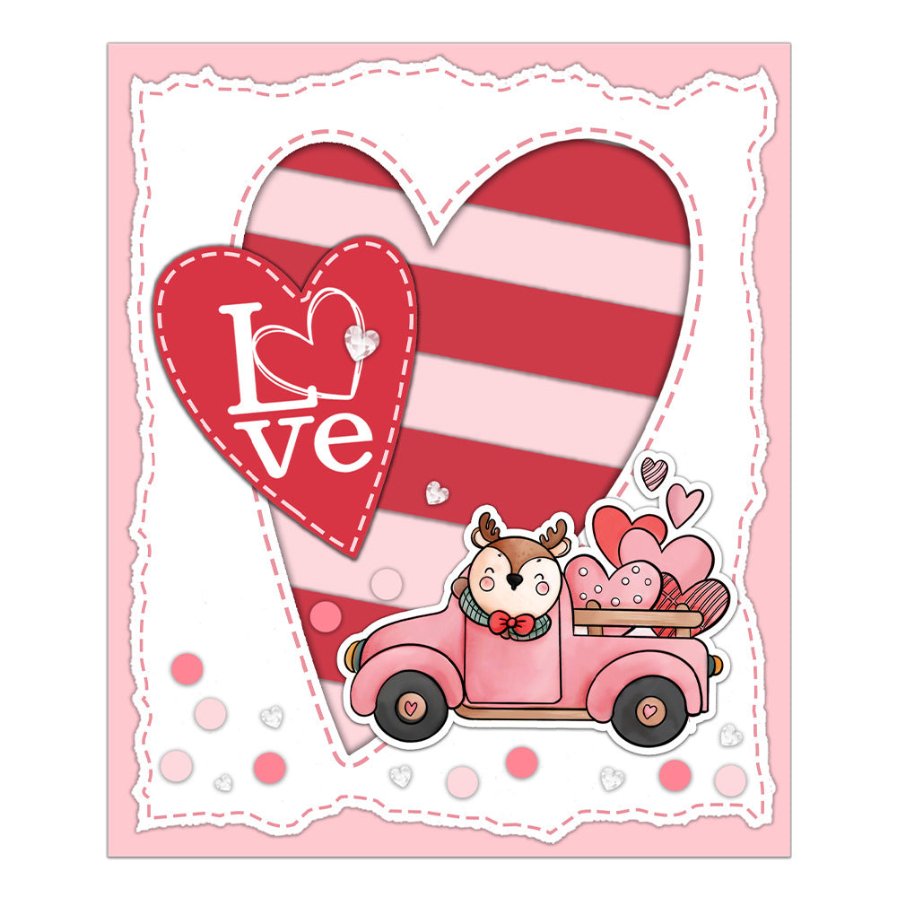 Valentine's Day Animals and Cars Clear Stamps