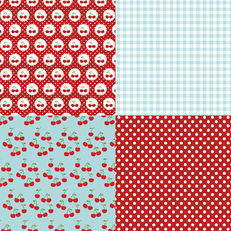 24PCS 6" Cherry Scrapbook Paper & Cardstock