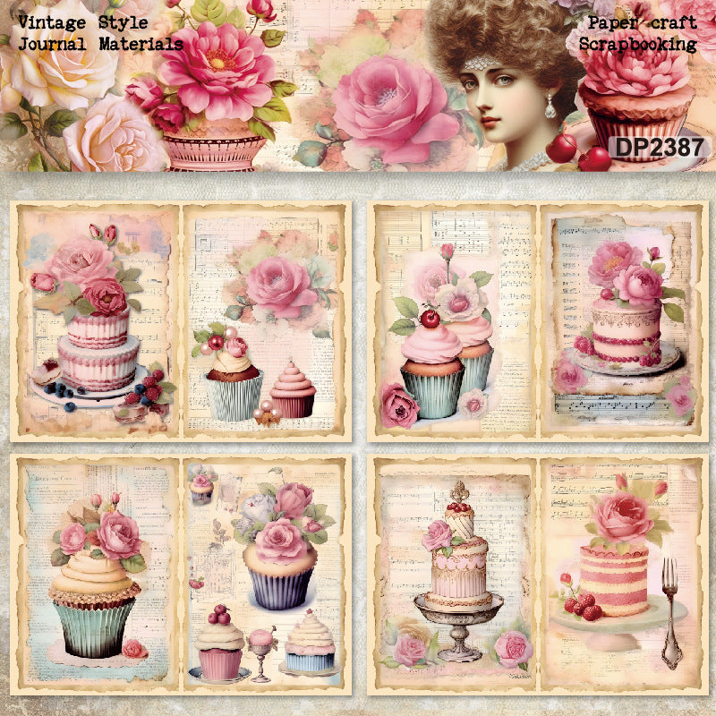 A5 Sweet Flowers and Cakes Scrapbook Paper