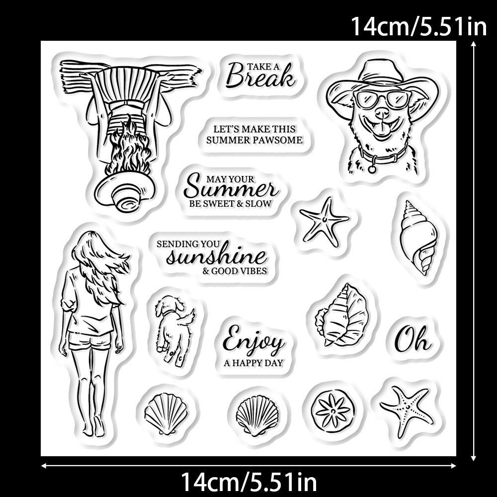 Summer Beach Clear Stamps