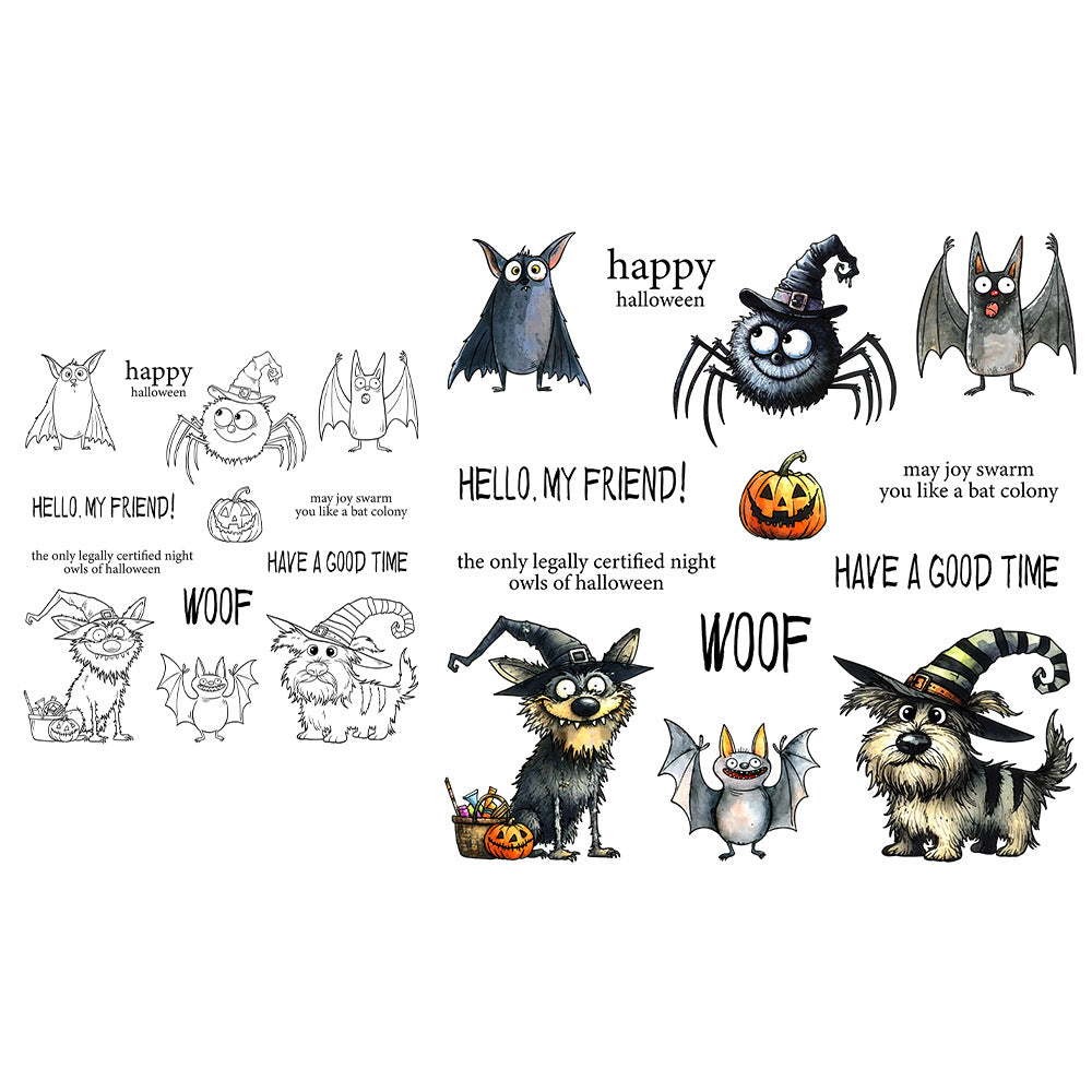 Halloween Bat Puppy Dies & Stamps Set