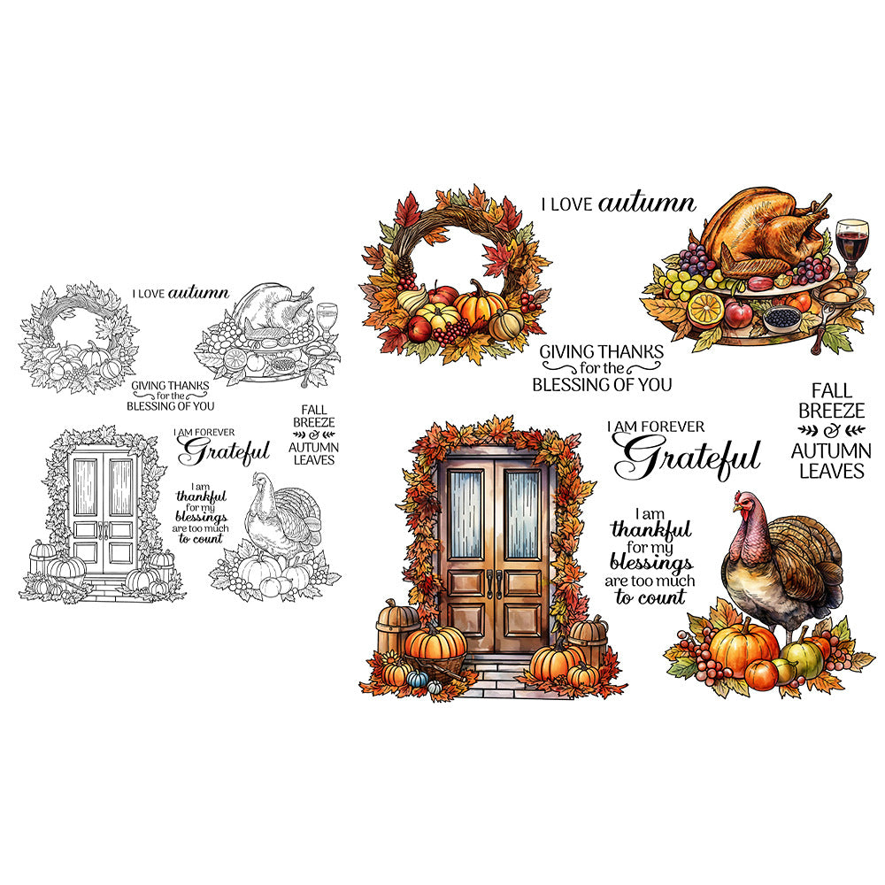 Thanksgiving Turkey Dies & Stamps Set