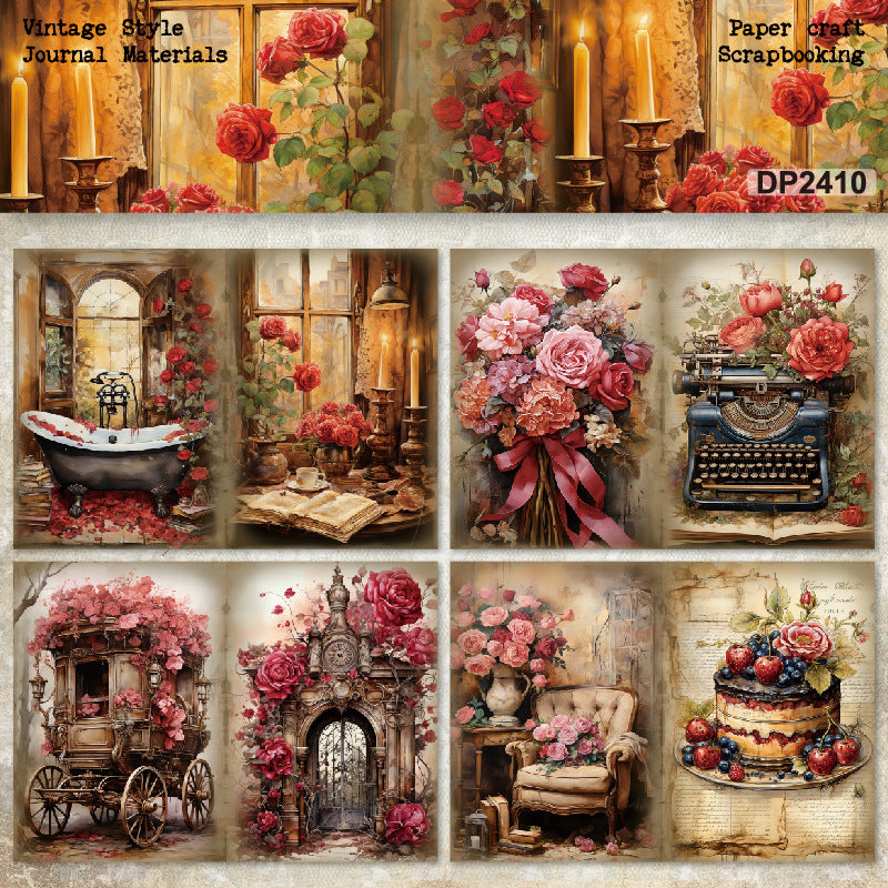 A5 Romantic Style Scrapbooking Paper