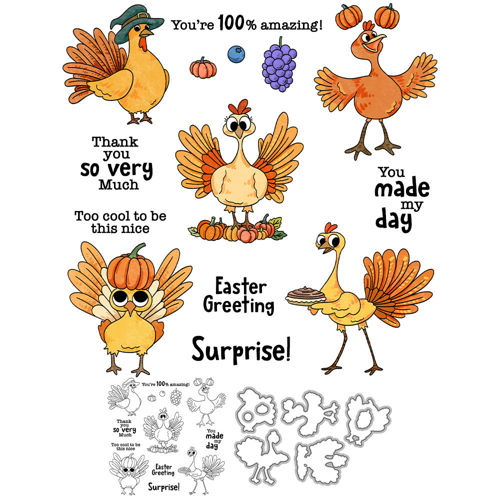 Turkey Pumpkin Dies & Stamps Set