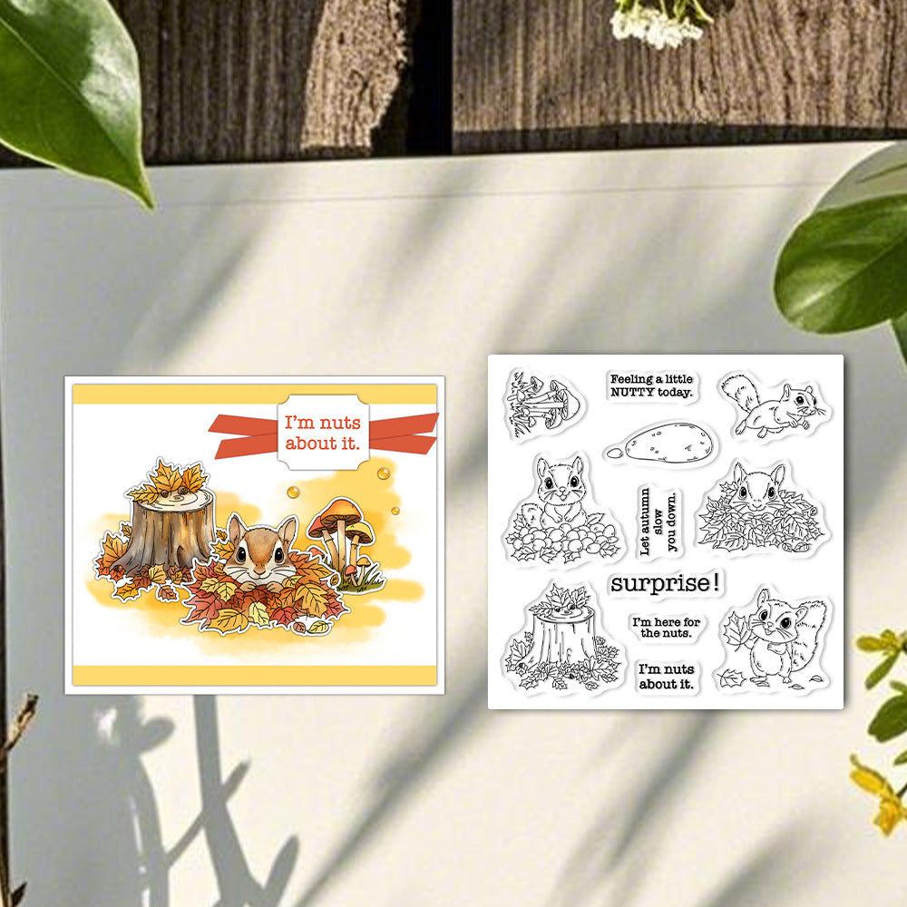 Squirrel Maple Leaf Dies & Stamps Set