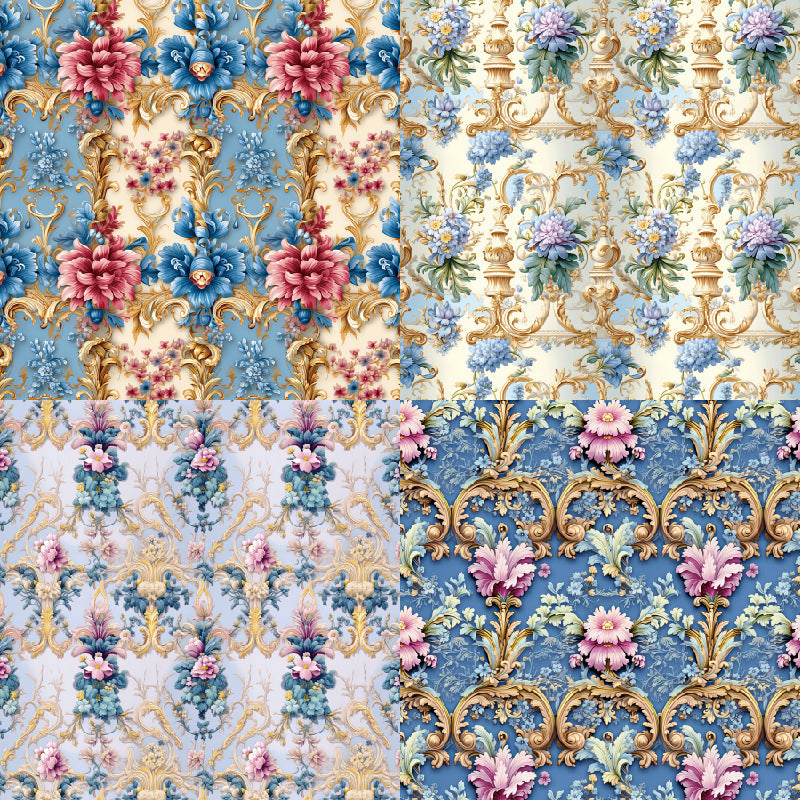 24PCS 6" Vintage Blue Scrapbook Paper & Cardstock