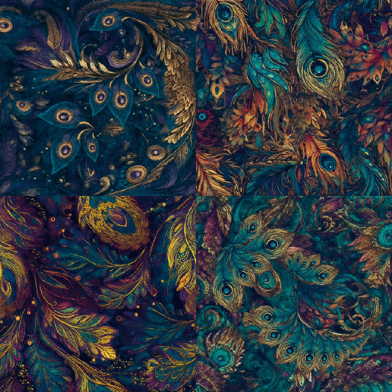 24PCS 6" Peacock Feathers Scrapbook Paper & Cardstock