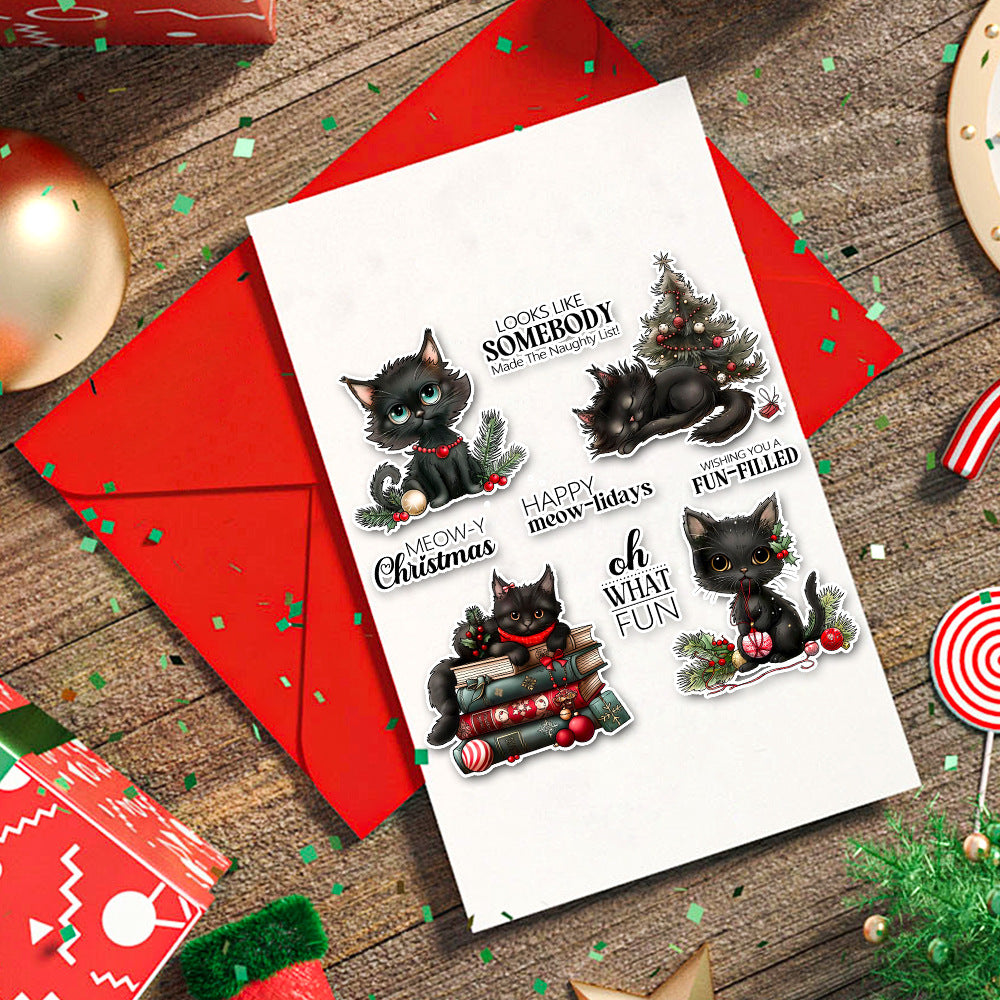 Christmas Black Cat Clear Stamps