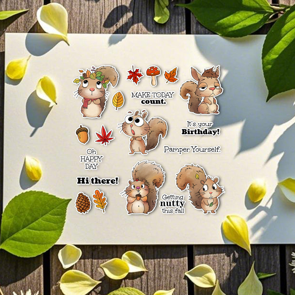 Autumn Squirrel Dies & Stamps Set