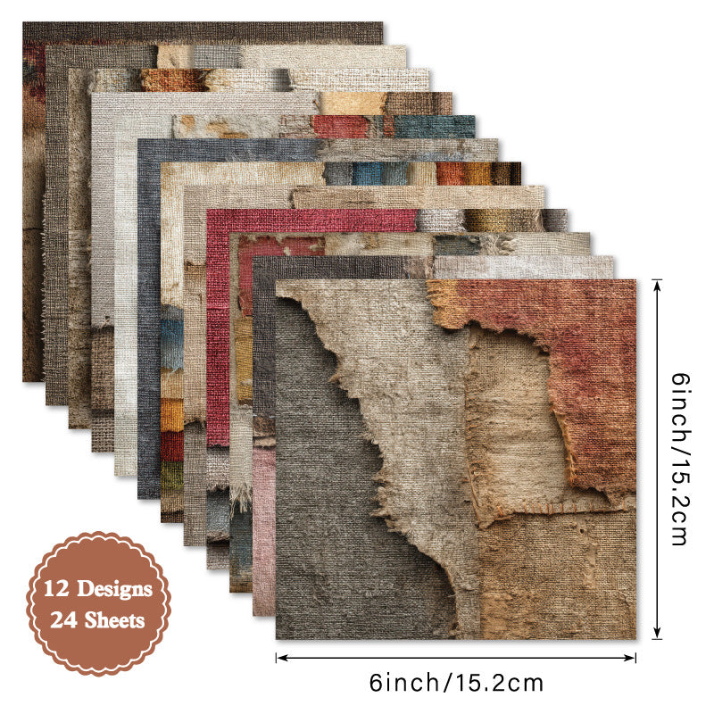 24PCS 6" Patch Scrapbook Paper & Cardstock