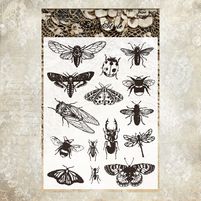 Retro Background DIY Scrapbook Clear Stamps
