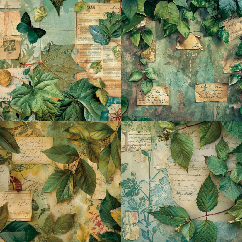 24PCS 6" Leaves Scrapbook Paper & Cardstock
