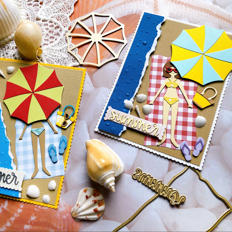 Girl's Beach Vacation Metal Cutting Dies