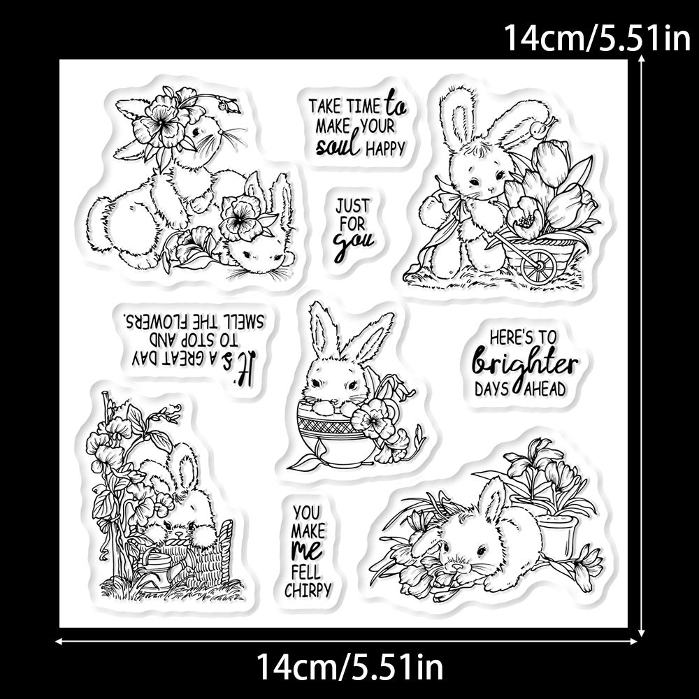 Flower Bunny Clear Stamps