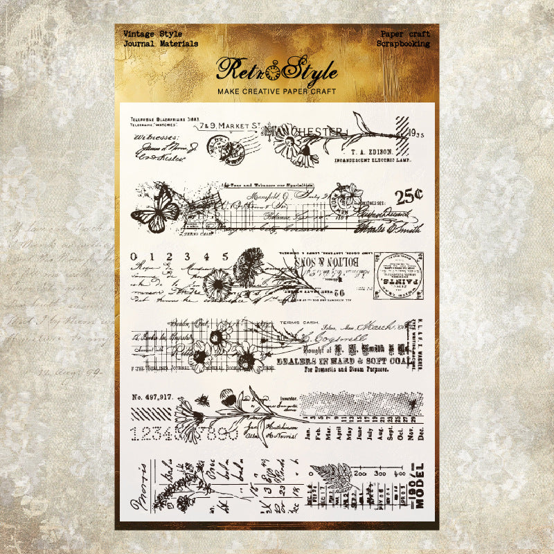 Retro Background DIY Scrapbook Clear Stamps