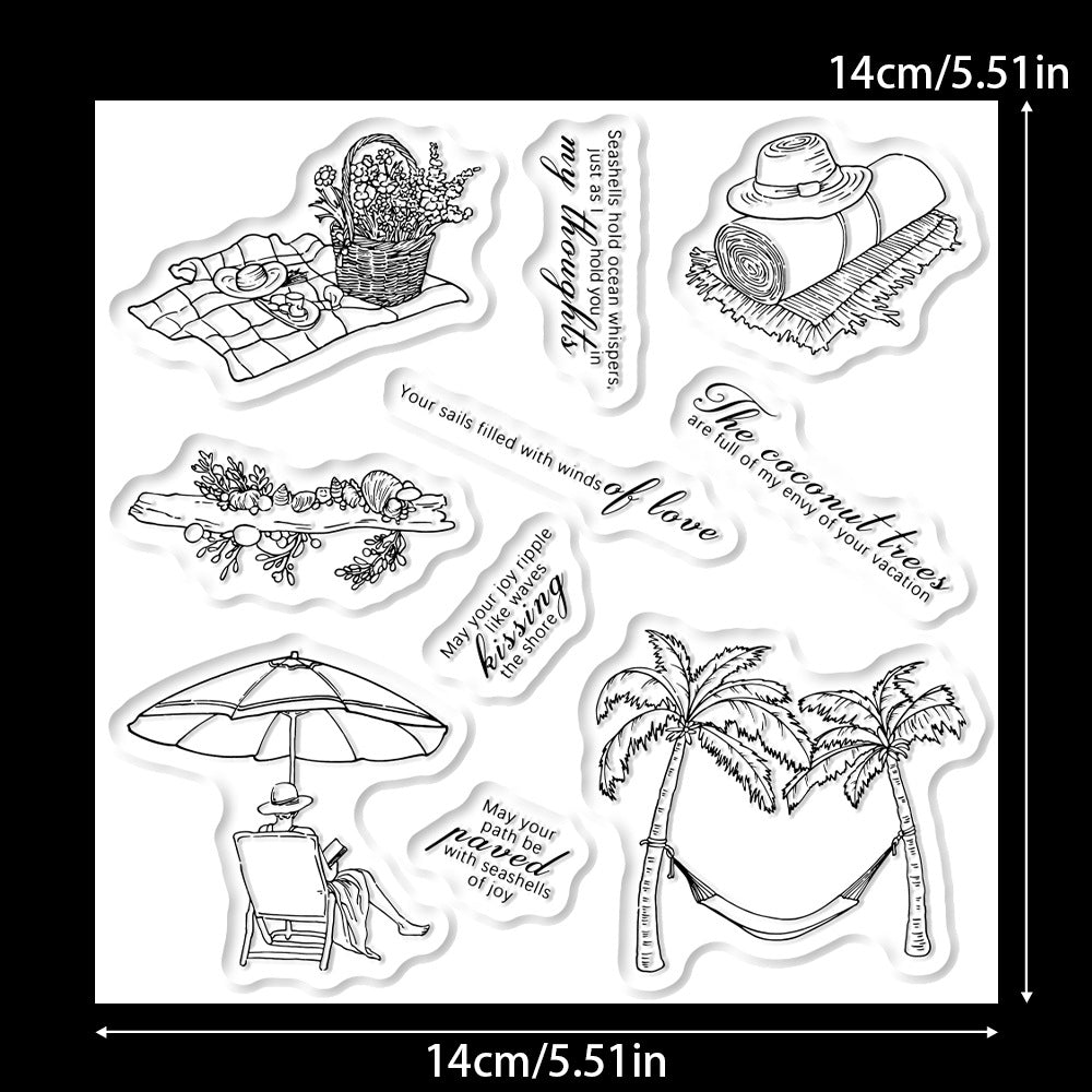 Summer Seaside Vacation Clear Stamps