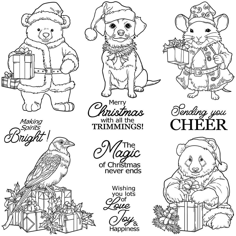 Cute Christmas Animals Dies & Stamps Set