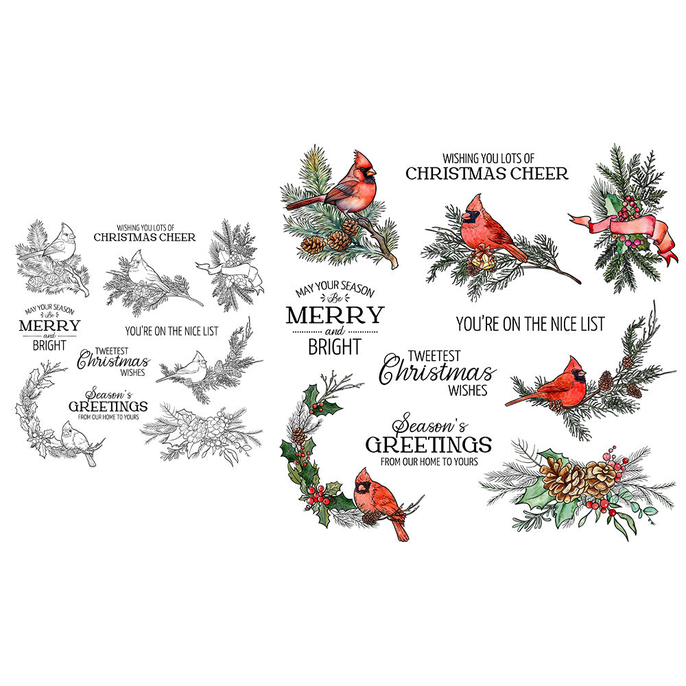 Christmas Birds Clear Stamps