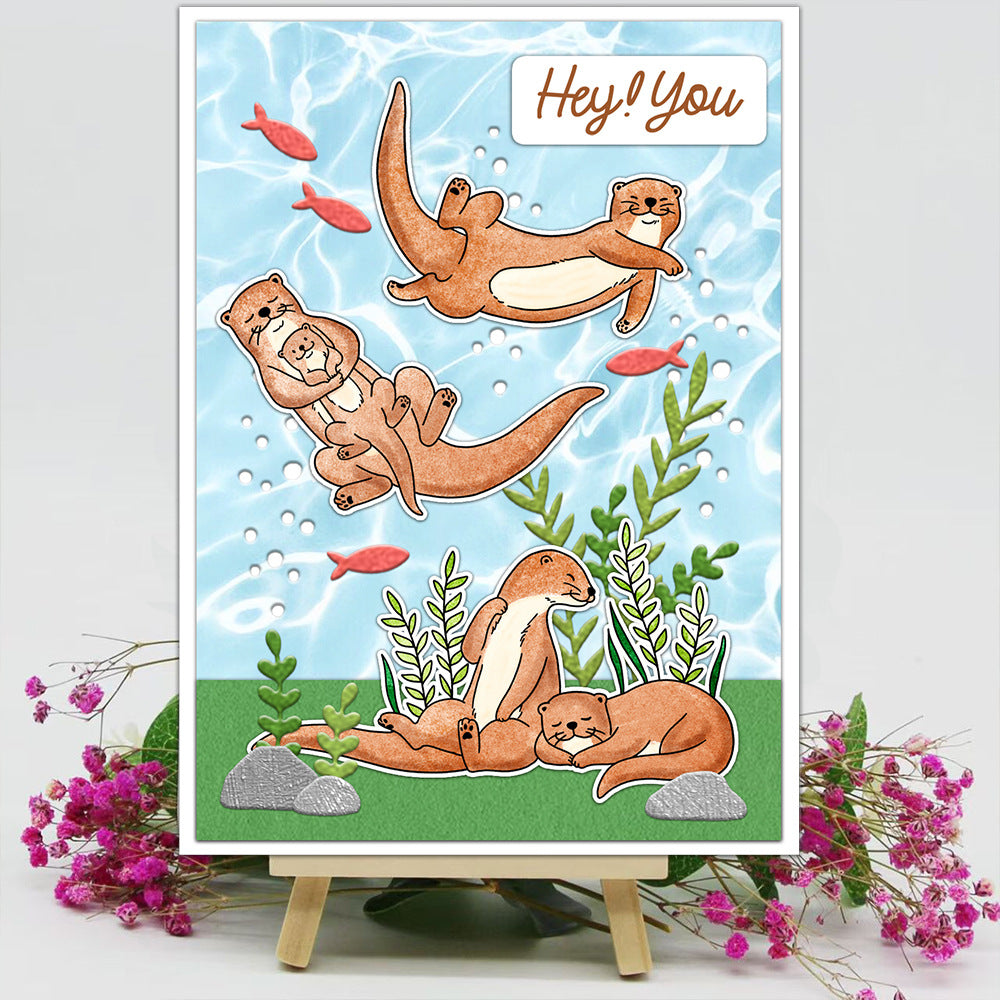 Cute Animal Otter Dies & Stamps Set