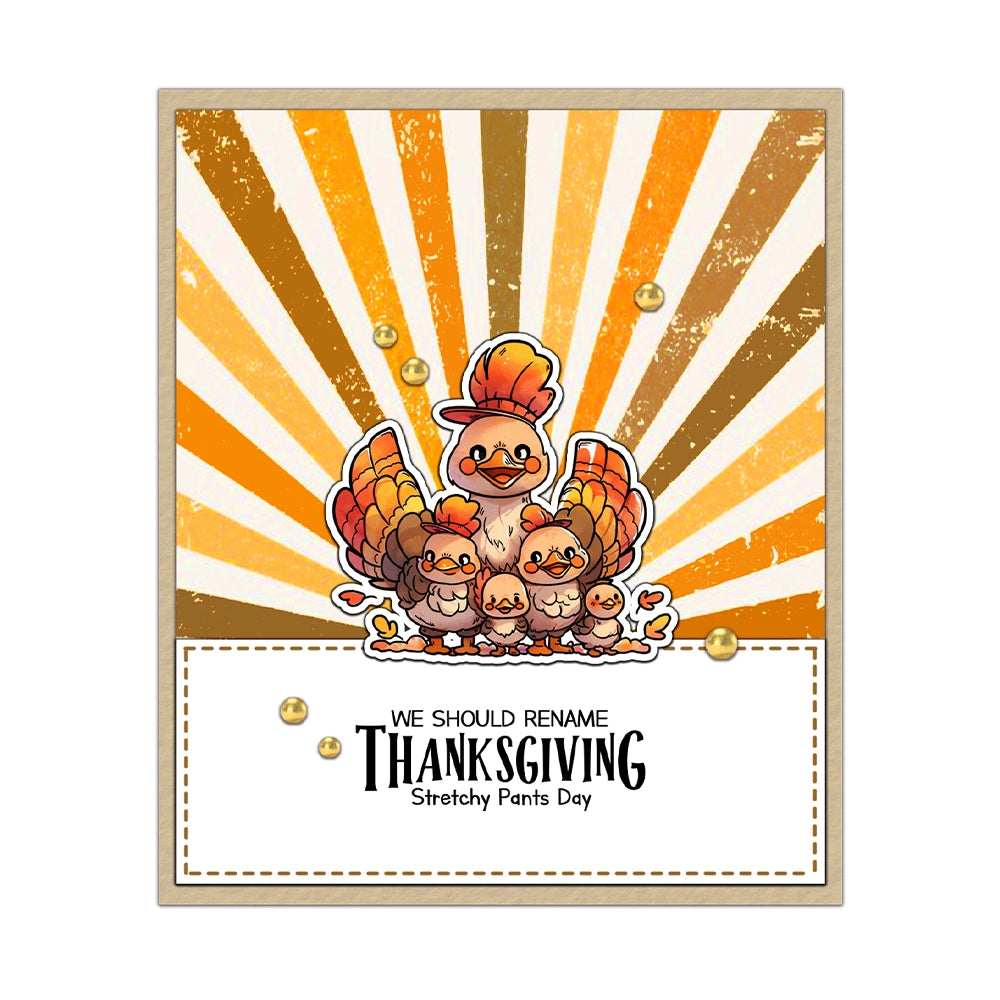 Thanksgiving Cute Turkey Dies & Stamps Set