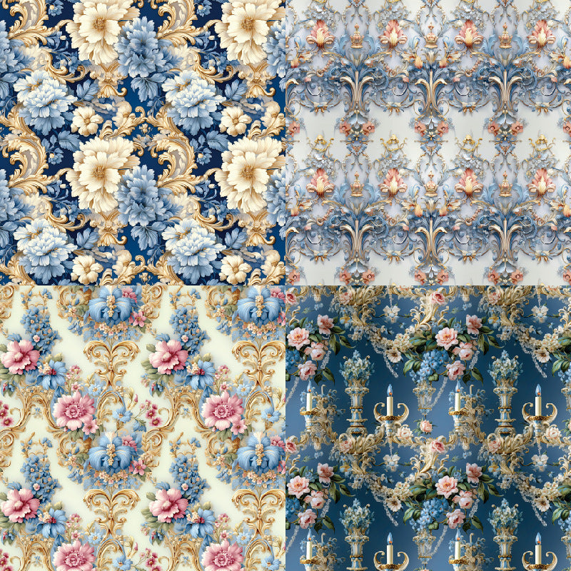 24PCS 6" Vintage Blue Scrapbook Paper & Cardstock
