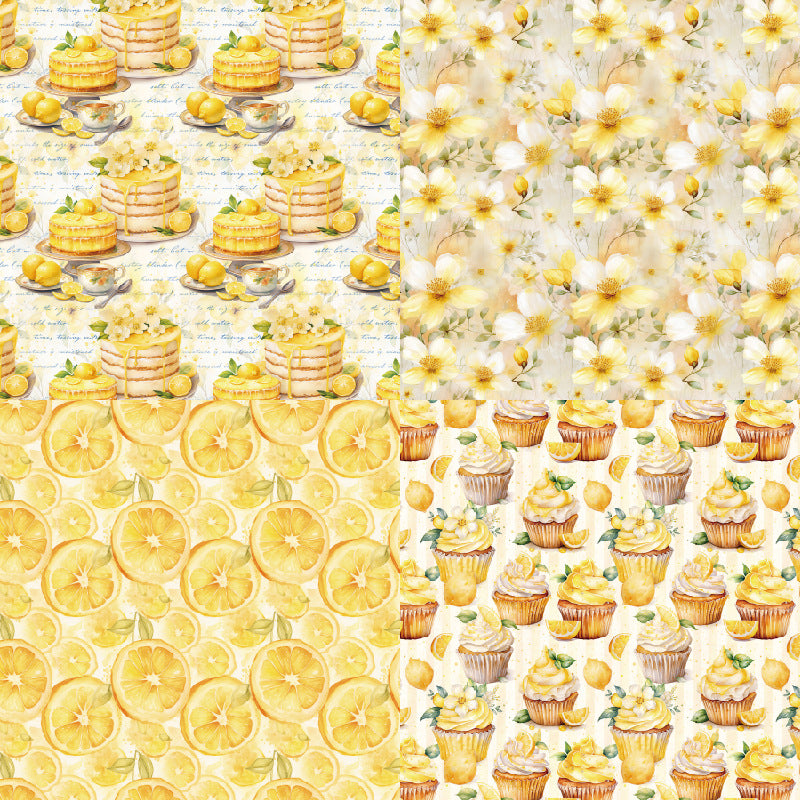 24PCS 6" Lemon Delights Scrapbook Paper & Cardstock