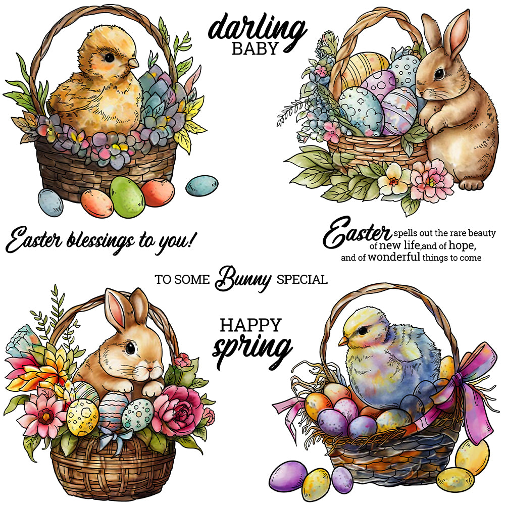 Easter Bunny Eggs Dies & Stamps Set
