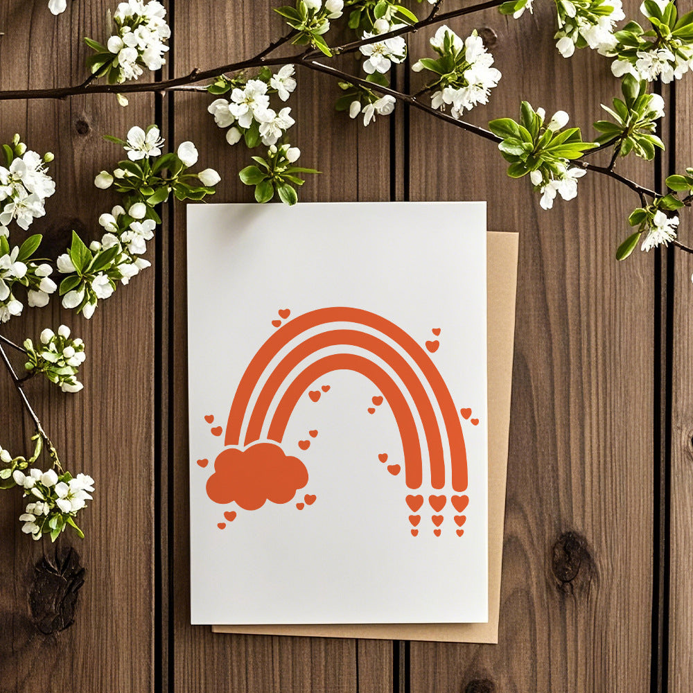 Rainbow Clouds Pattern DIY Painting Hollow Stencil