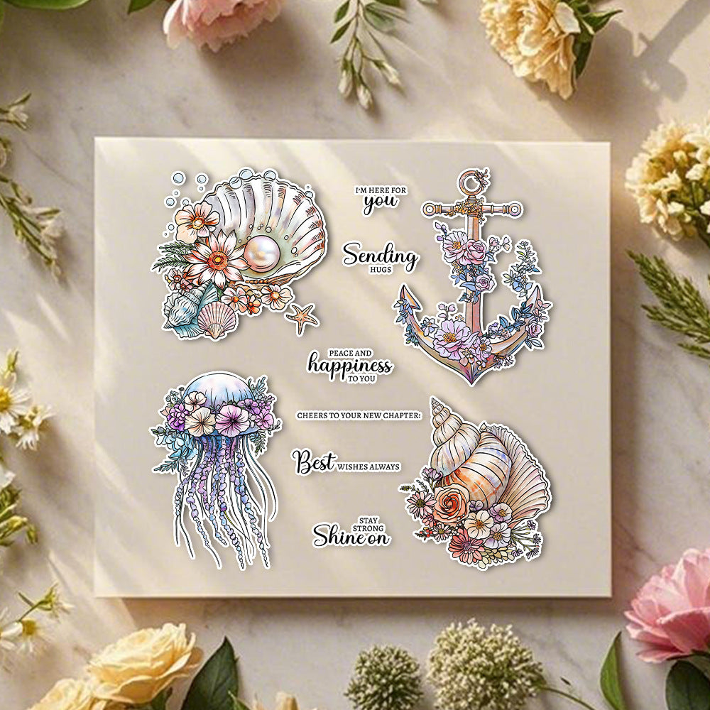 Shell Jellyfish Clear Stamps
