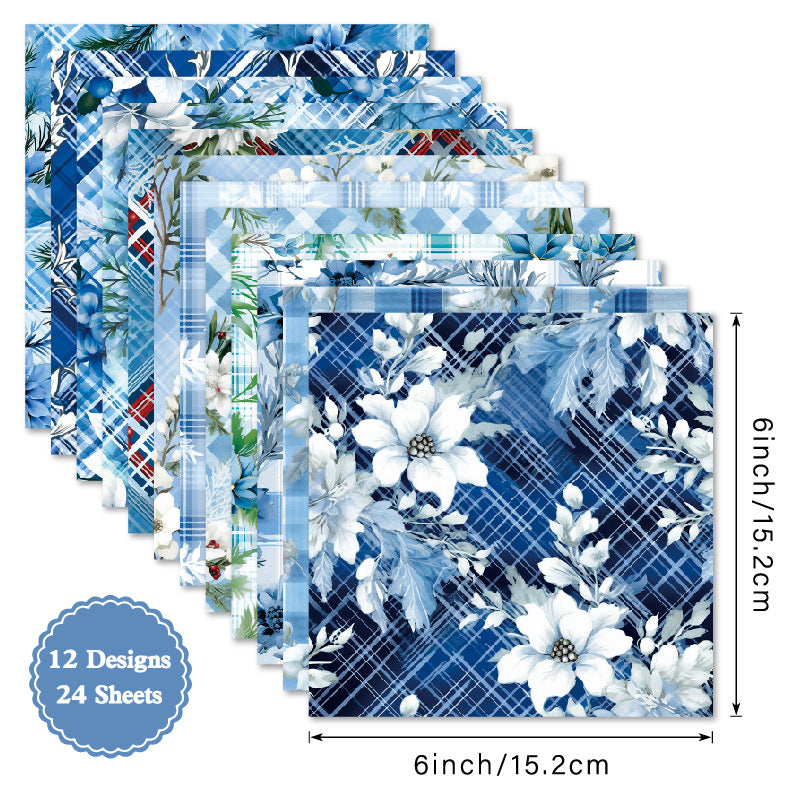 24PCS 6" Polar Scrapbook Paper & Cardstock