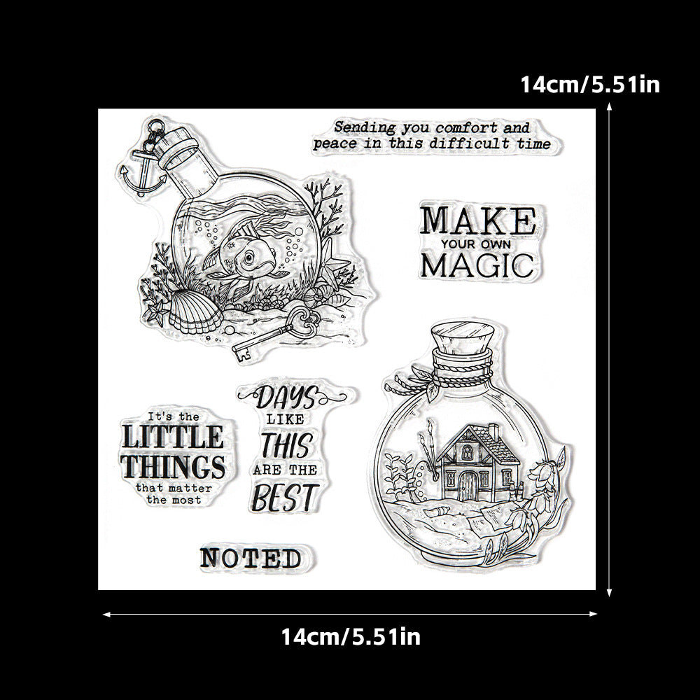 Glass Bottle Dies & Stamps Set