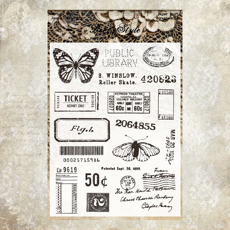 Retro Background DIY Scrapbook Clear Stamps