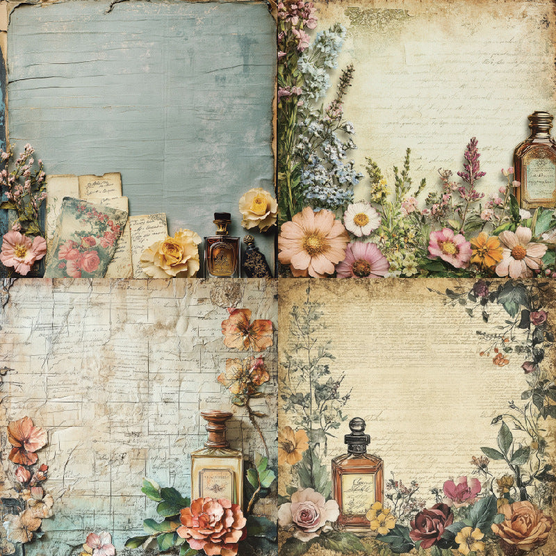 24PCS 6" Vintage Style Scrapbook Paper & Cardstock