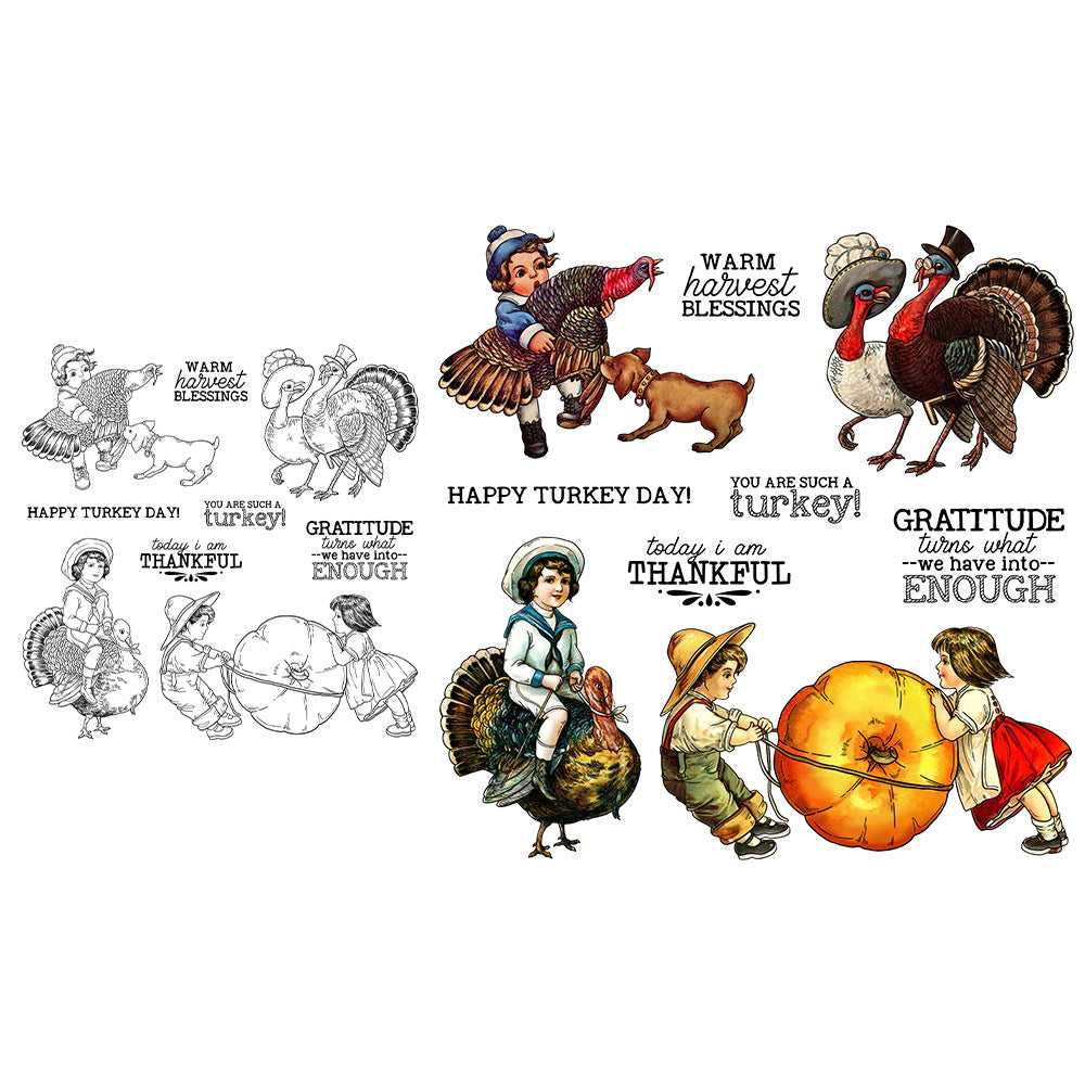 Thanksgiving Theme Dies & Stamps Set