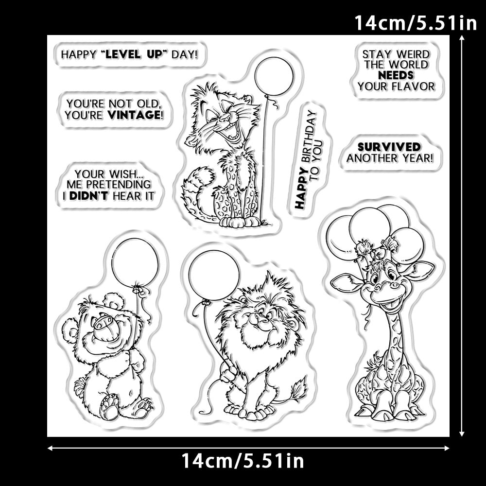 Balloon Animal Birthday Dies & Stamps Set