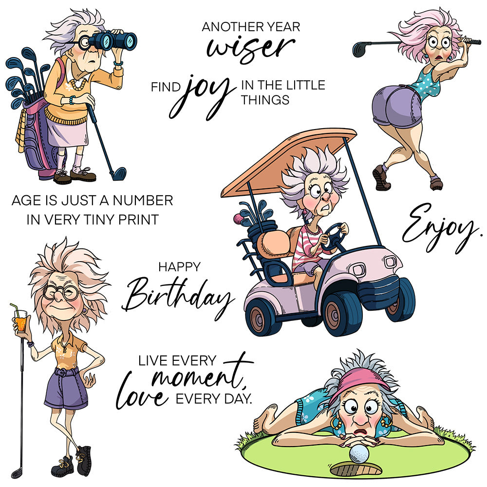 Grandma Playing Golf Dies & Stamps Set