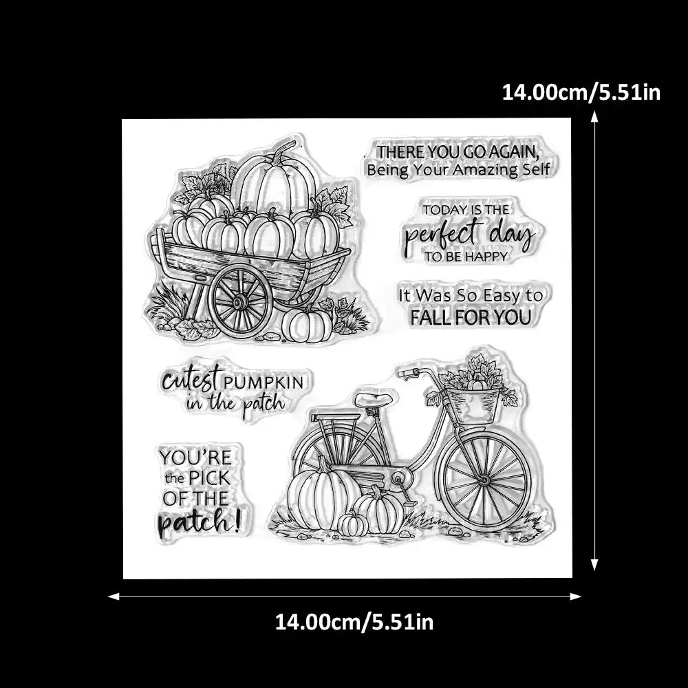 Fall Harvest Pumpkin Bike Dies & Stamps Set