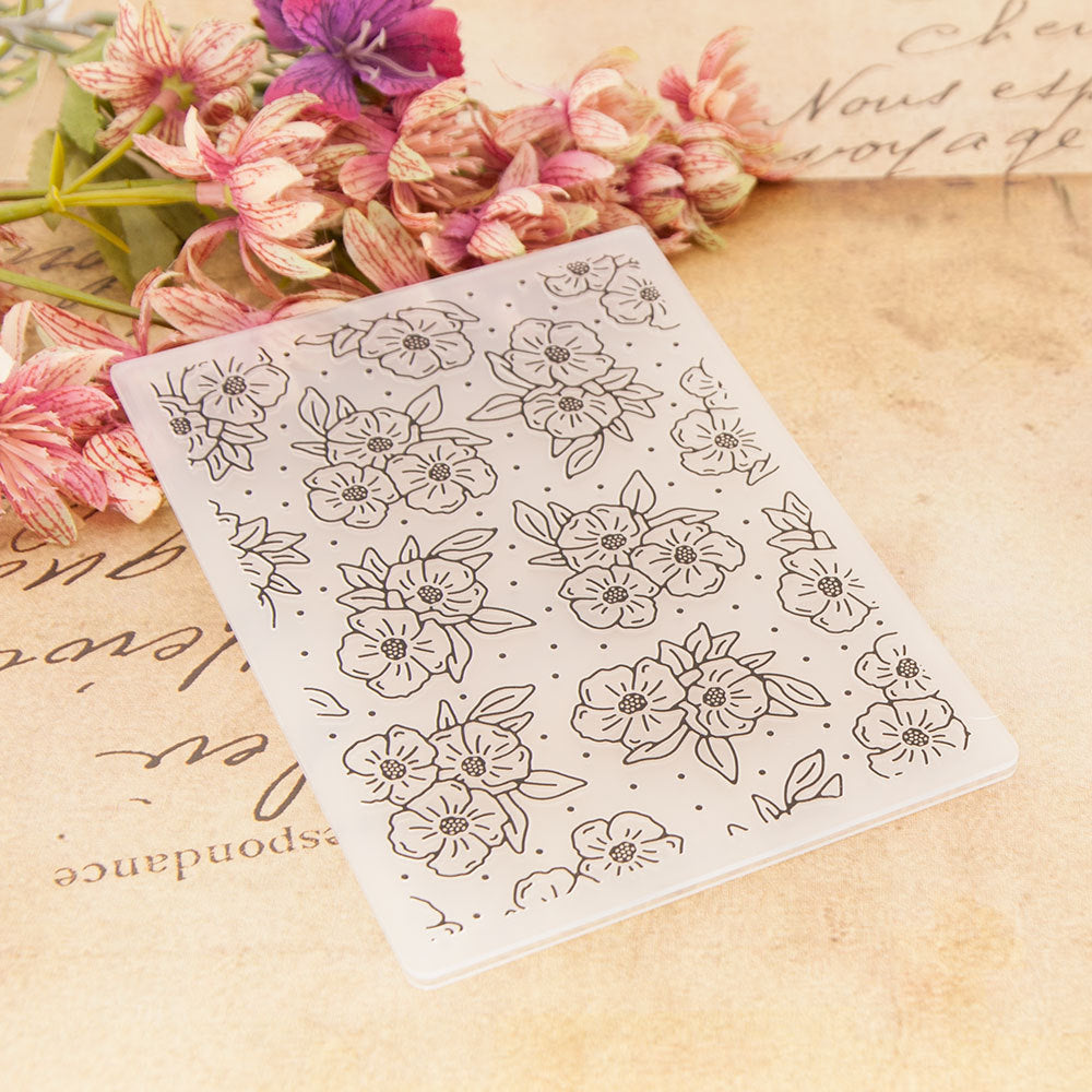 Flowers Pattern Plastic Embossing Folder