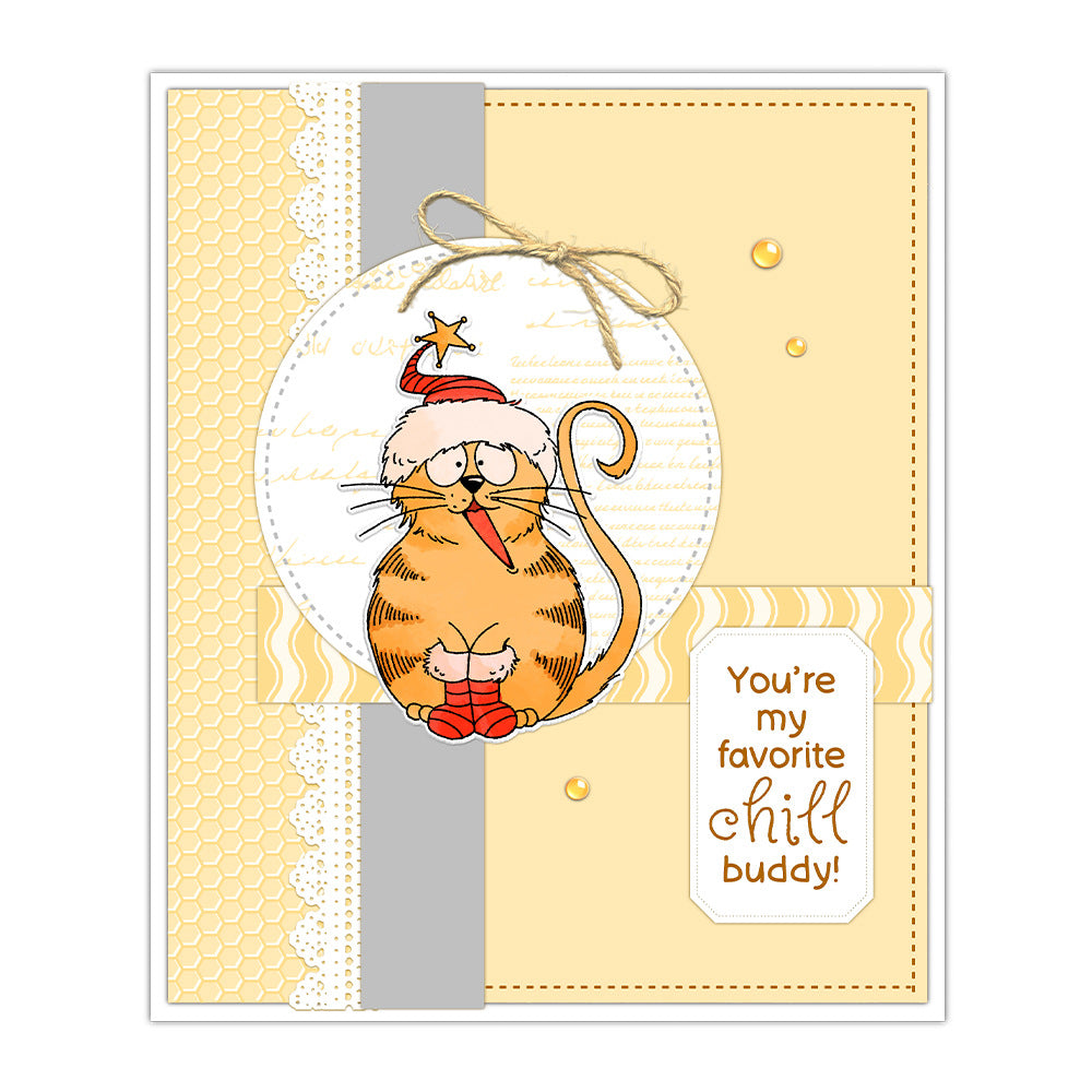 Christmas Funny Cats Dies & Stamps Set