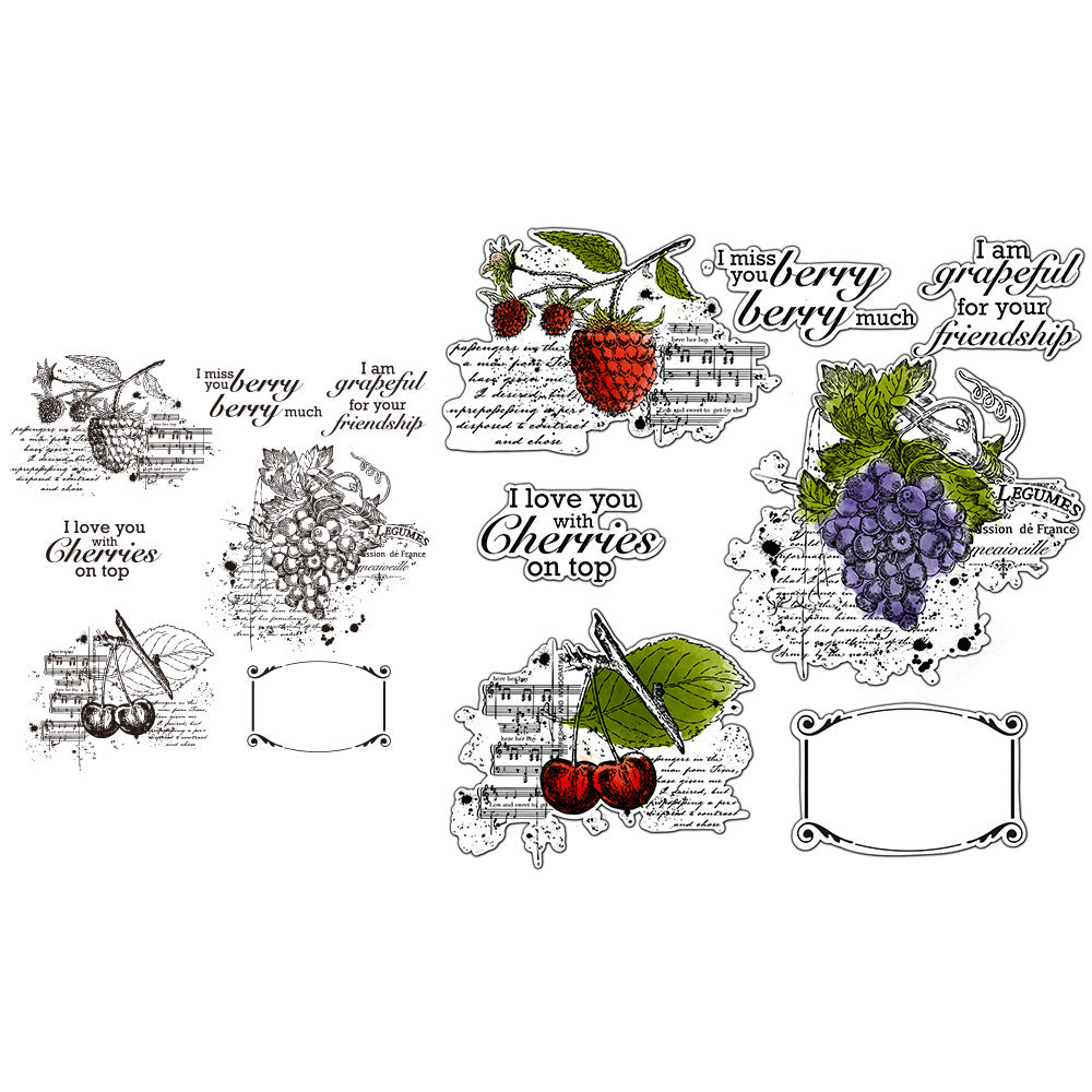 Fruits Dies & Stamps Set
