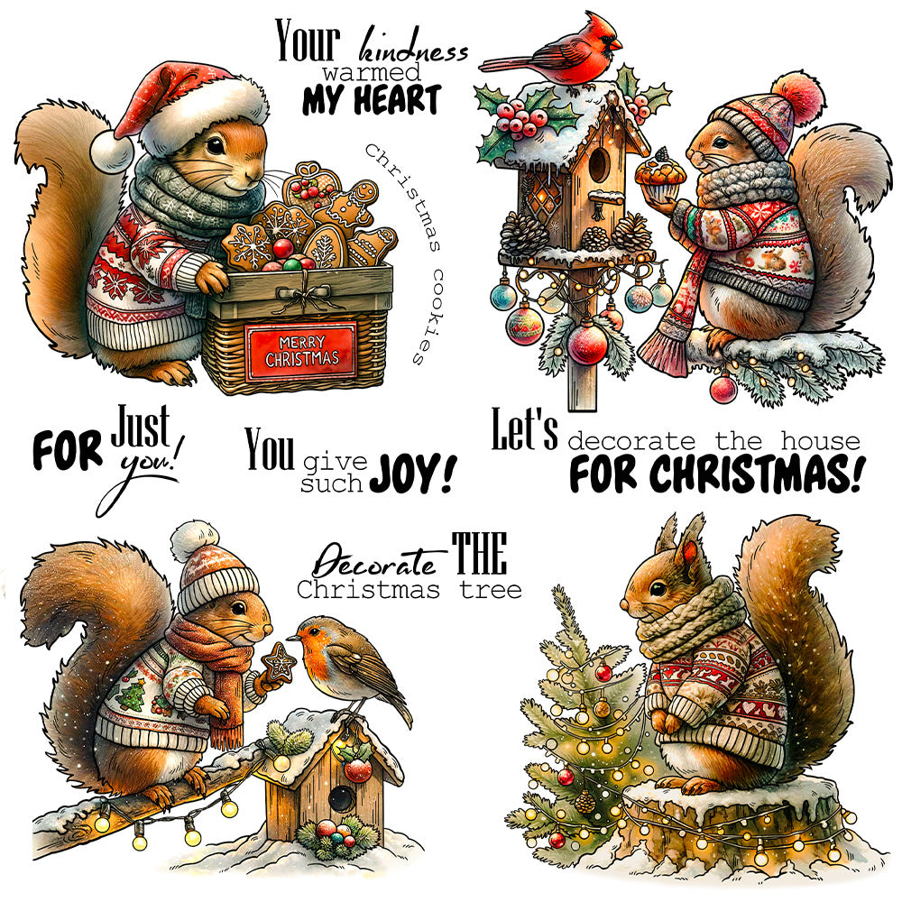 Christmas Squirrel Clear Stamps