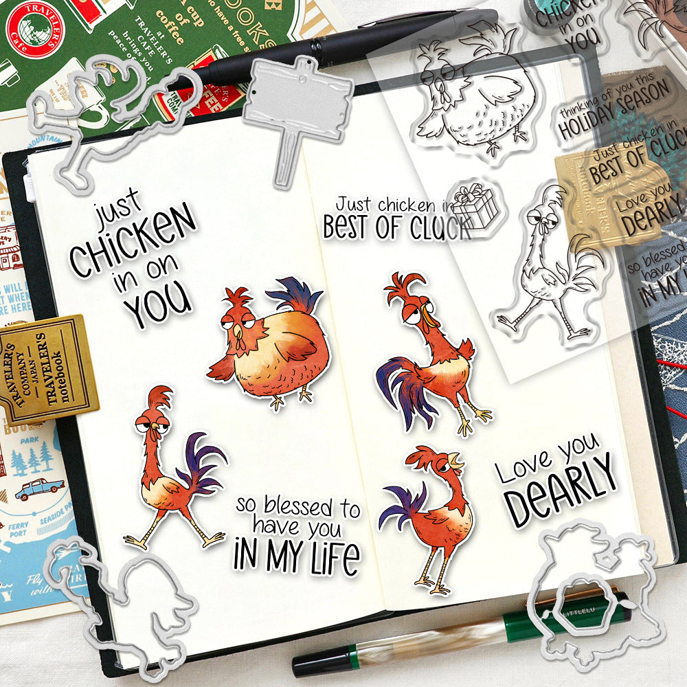 Cartoon Chicken Dies & Stamps Set