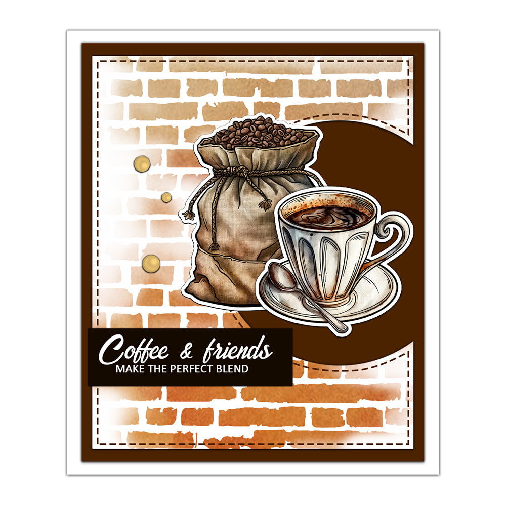 Retro Coffee Dies & Stamps Set
