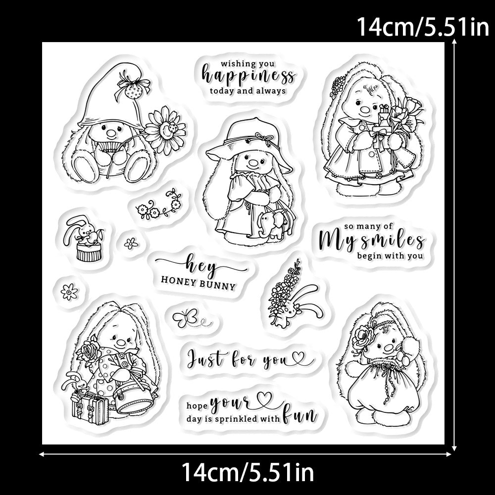 Cute Bunny Rabbits Clear Stamps