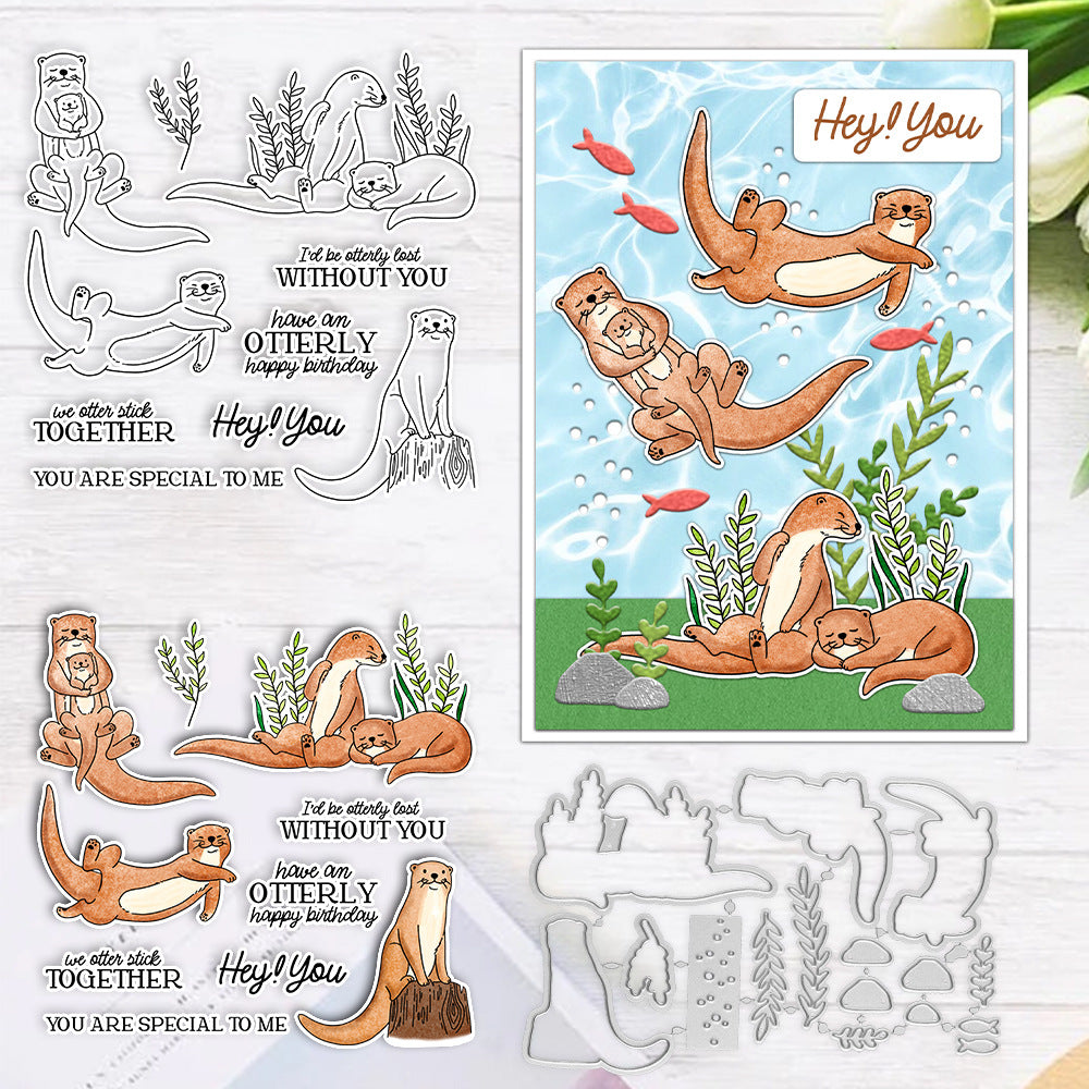 Cute Animal Otter Dies & Stamps Set