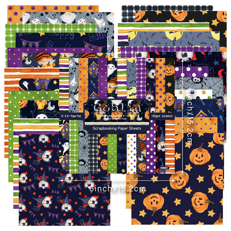 24PCS 6" Goblin Scrapbook Paper & Cardstock