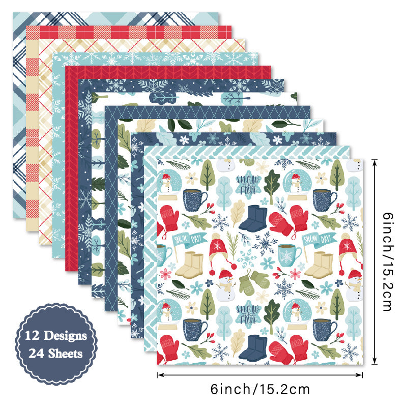 24PCS 6" Frosty Scrapbook Paper & Cardstock