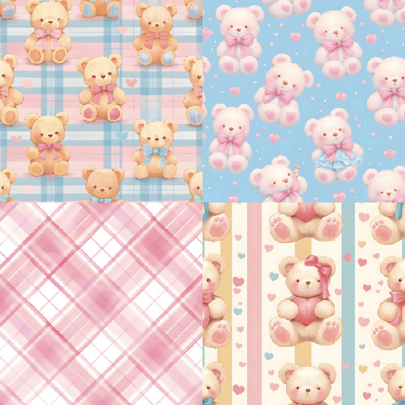 24PCS 6" Cuddly Bears Scrapbook Paper & Cardstock
