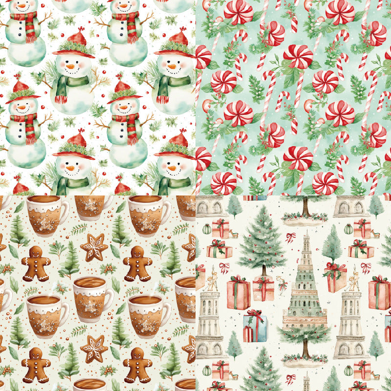 24PCS 6" Santa Claus Scrapbook Paper & Cardstock